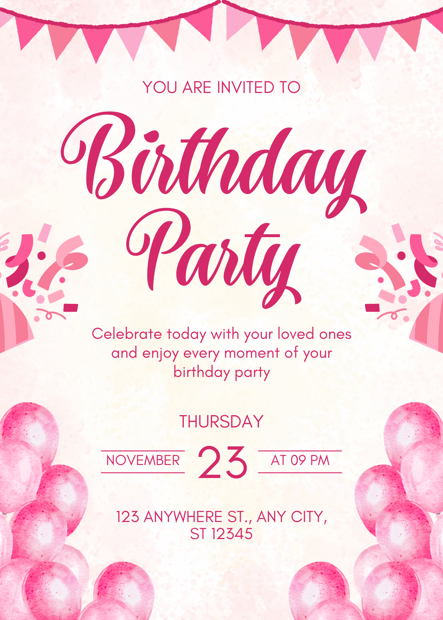 Birthday Party Invitation Card