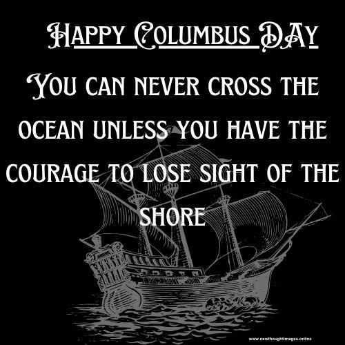 Columbus Day Inspiring Quotes On Black Background