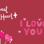 Red Background with Heart Lolipop and write Sweet Heart I Love You