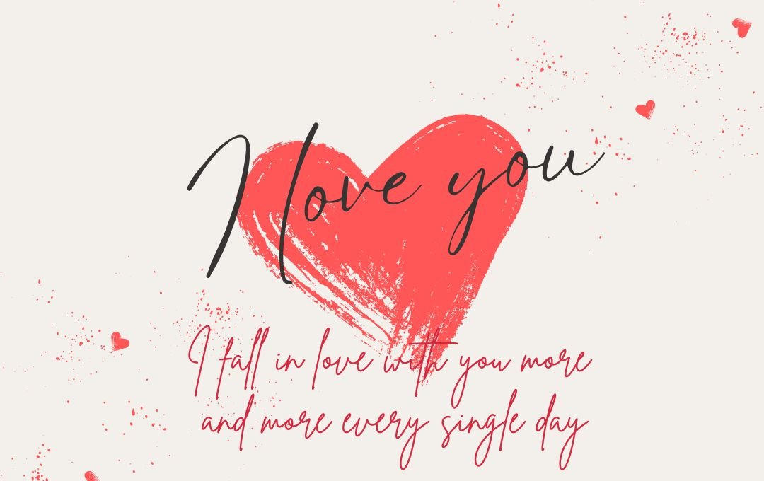 I Love you with heart and True love Quotes On Pink Background