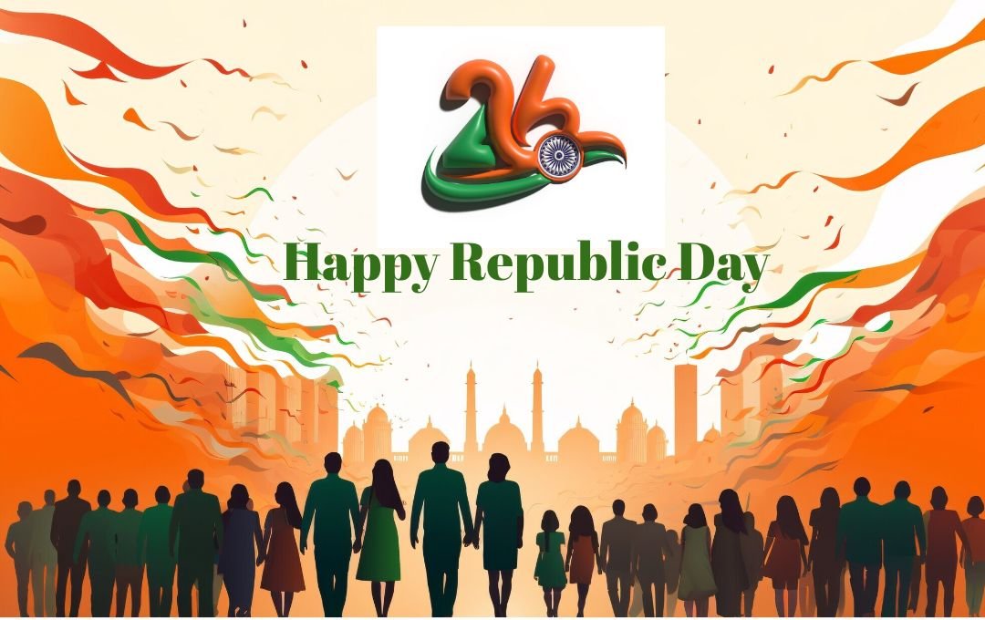 26 January 2025 Republic Day Image With National Colour And People