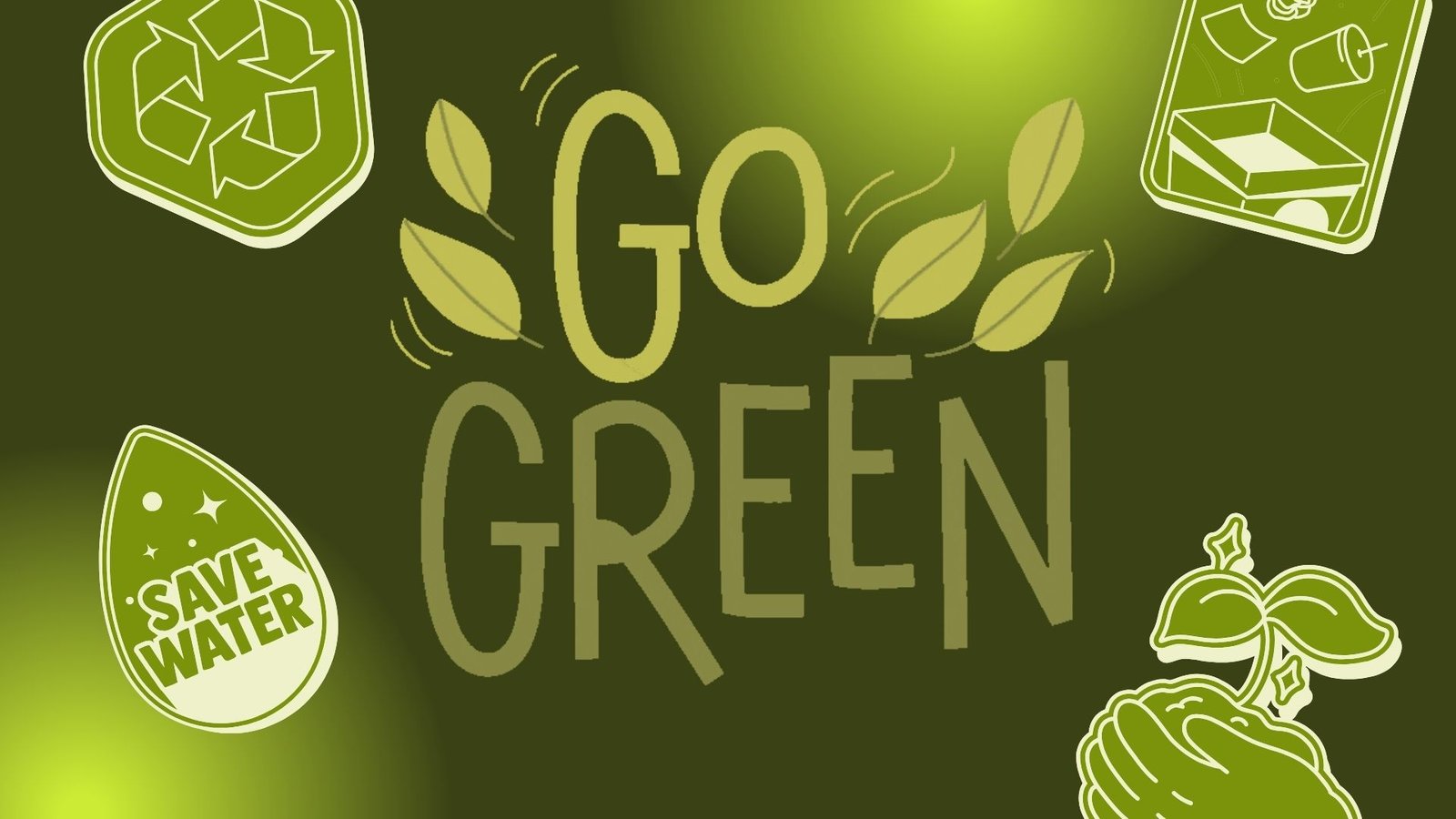 Text Go Green Lyrics On Green Wallpaper