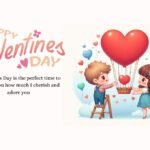 Happy Valentine's Day Loveable Quotes boy and girl falling in love and wish to each other