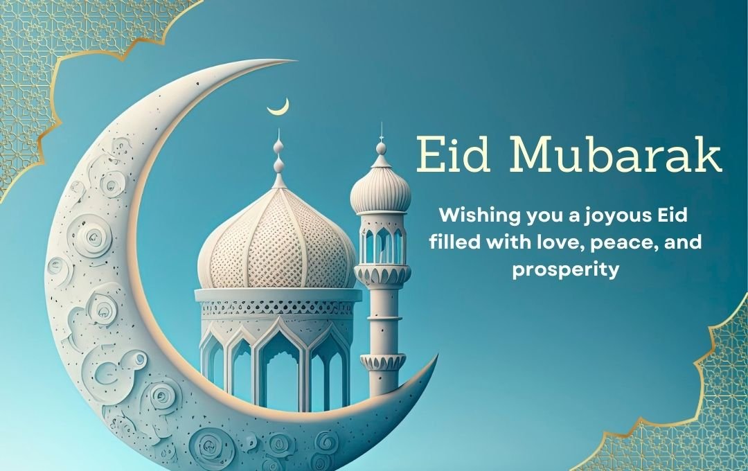 Eid Mubarak Wishes In English With Eid Template 